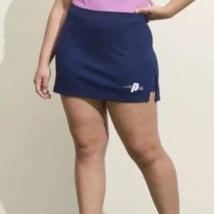 Prince Pickleball Women’s Mid-Rise Mini Slit Skort - Navy Blue, Size L.